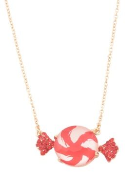True to Form New Gold and Hand Painted Peppermint Candy Necklace